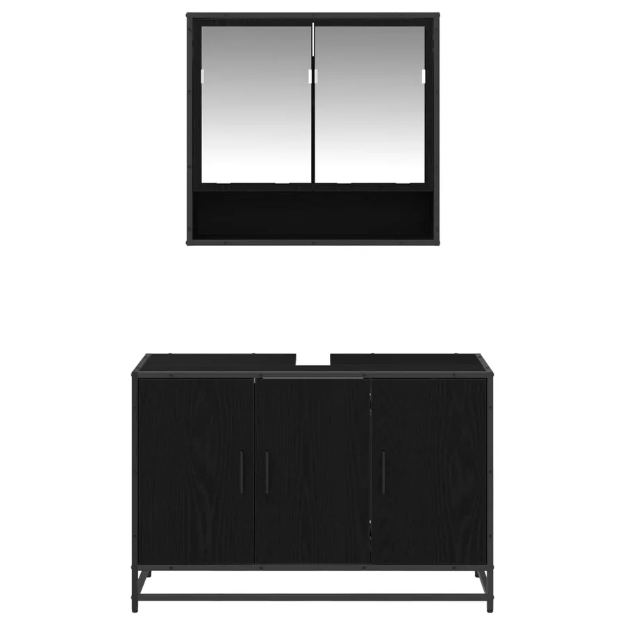 Ensemble de mobilier de salle de bain 2 pcs Chêne noir - 7