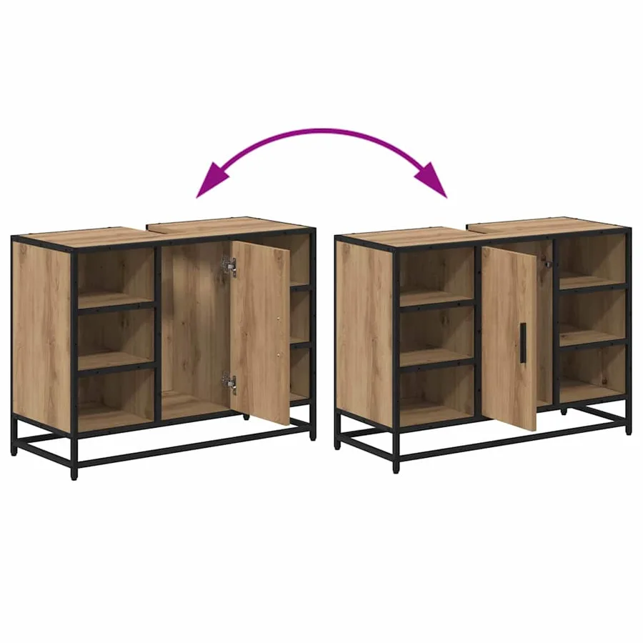 Ensemble de mobilier de salle de bain 4 pc Chêne artisanal - 13