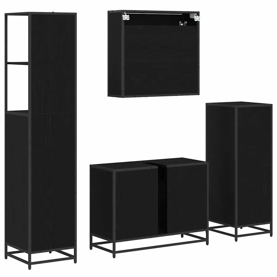 Ensemble de mobilier de salle de bain 4 pcs Chêne noir - 8