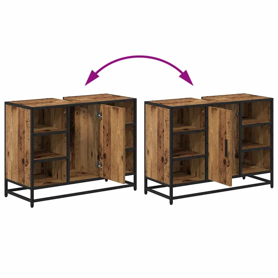 Ensemble de mobilier de salle de bain 2 pcs Bois Ancien - 14