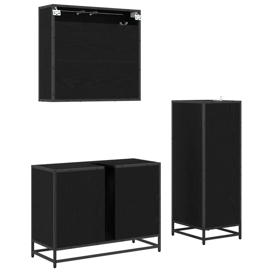 Ensemble de mobilier de salle de bain 3 pcs Chêne noir - 8