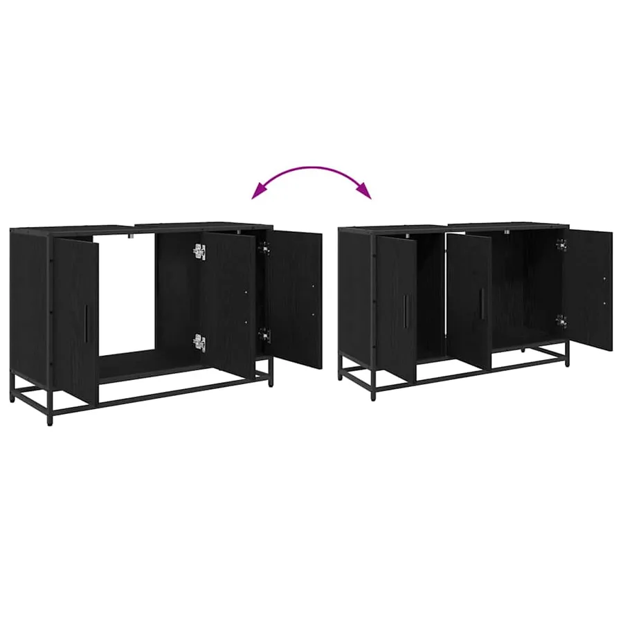Ensemble de mobilier de salle de bain 2 pcs Chêne noir - 14
