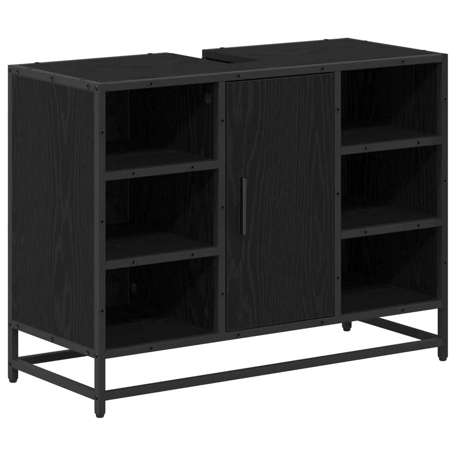 Ensemble de mobilier de salle de bain 2 pcs Chêne noir - 6
