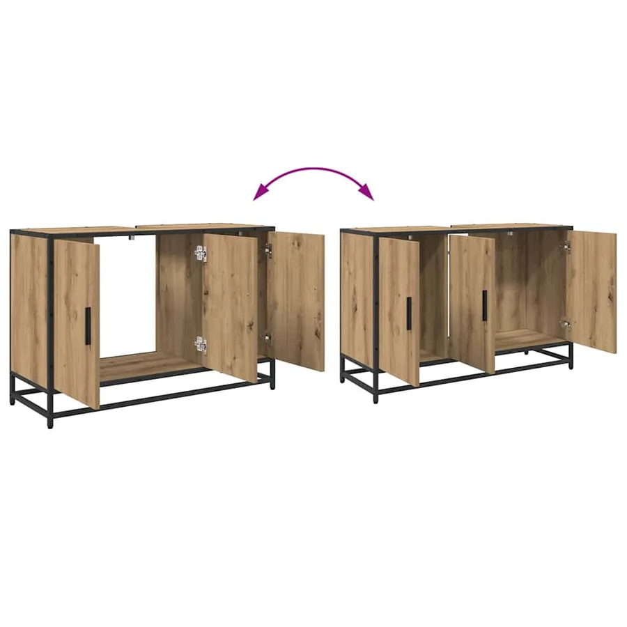Ensemble de mobilier de salle de bain 4 pc Chêne artisanal - 13