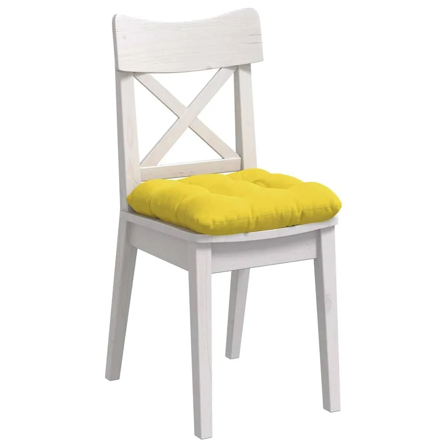 Coussins de siège 4 pcs Jaune clair 45 x 45 x 12 cm tissu - 3