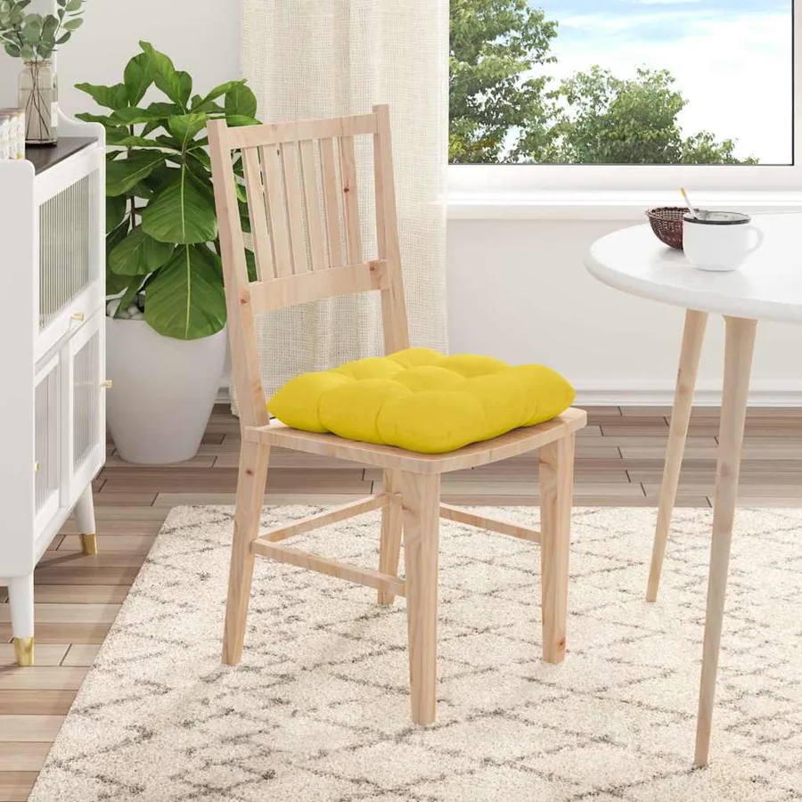 Coussins de siège 4 pcs Jaune clair 45 x 45 x 12 cm tissu - 4