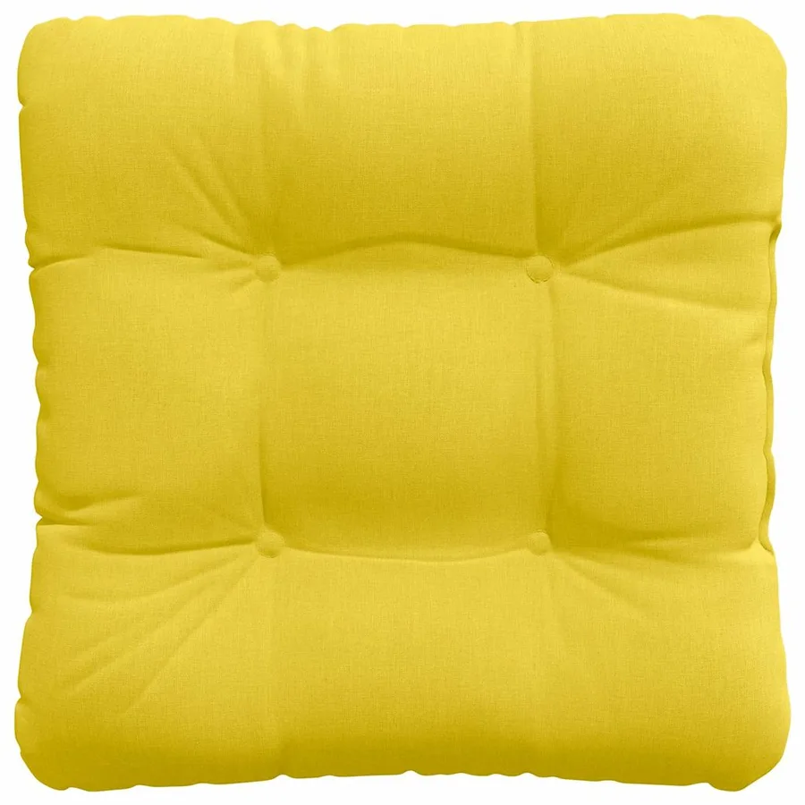 Coussins de siège 4 pcs Jaune clair 45 x 45 x 12 cm tissu - 7