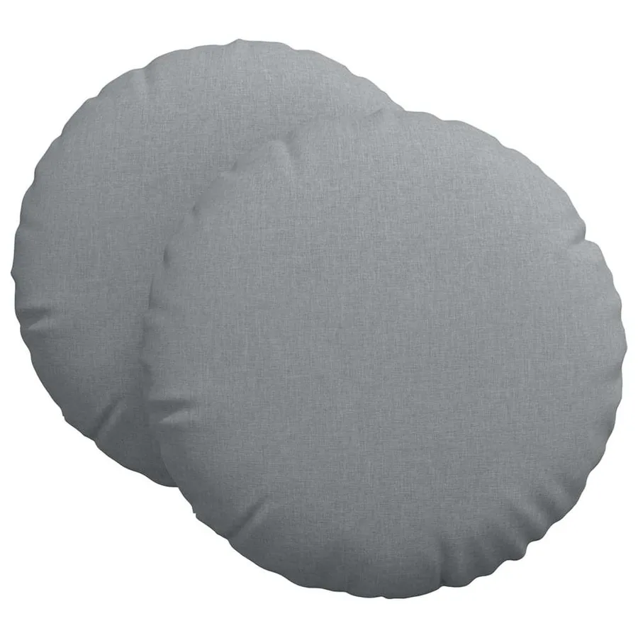 Coussins de siège 2 pcs Gris clair Ø80 x 29 cm tissu - 2