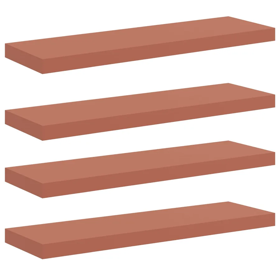 Étagère Murale 4 pcs Rouge 80 x 23,5 x 4 cm Bois d'ingénierie - 2