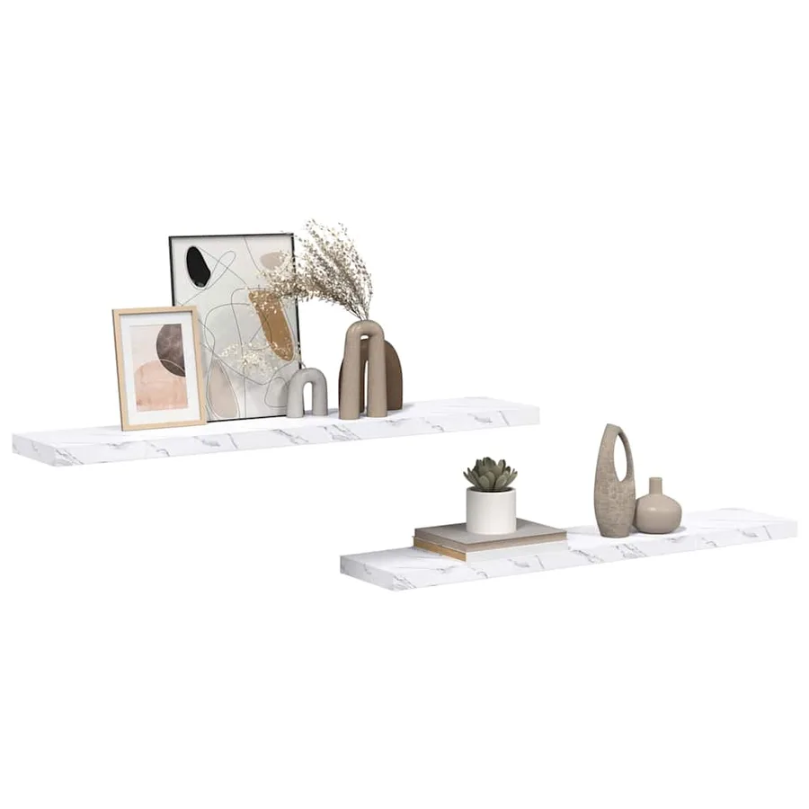 Étagère Murale 2 pcs Marbre blanc 120 x 23,5 x 4 cm - 3