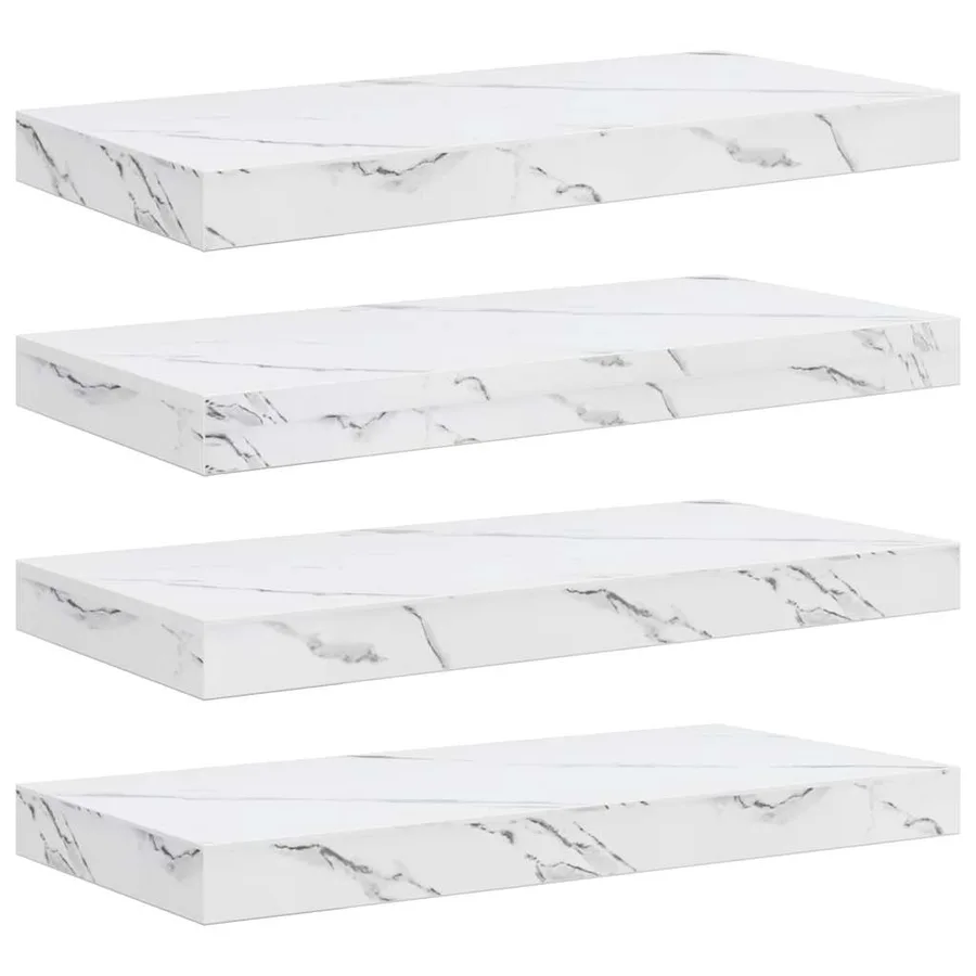 Étagère Murale 4 pcs Marbre blanc 50 x 23,5 x 4 cm - 2