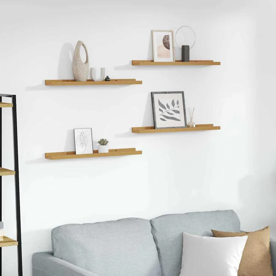 Étagère Murale Montage mural 4 pcs Beige 60 x 9 x 3 cm