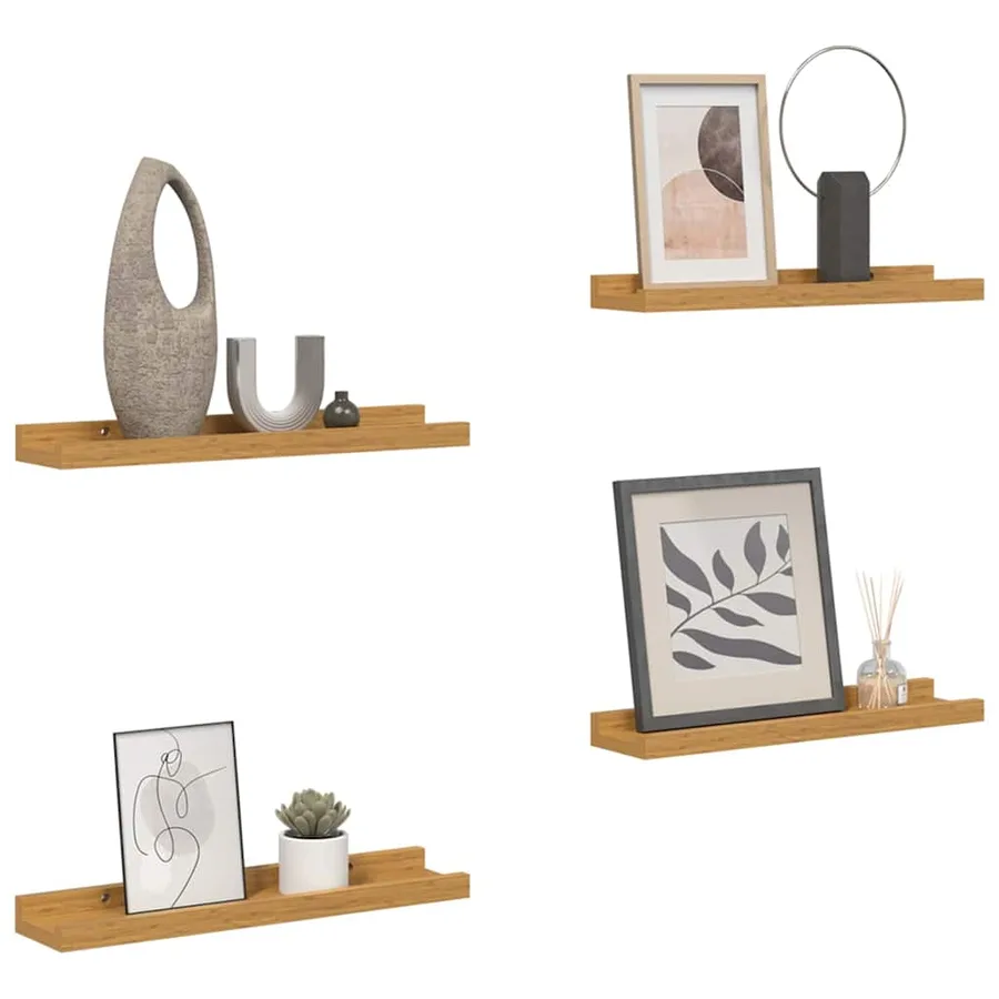 Étagère Murale Montage mural 4 pcs Beige 60 x 9 x 3 cm - 3