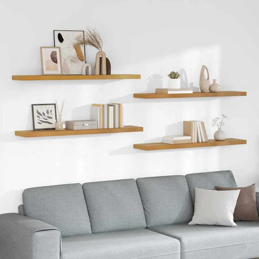 Étagère Murale 4 pcs Beige 120 x 23,5 x 4 cm Bois d'ingénierie