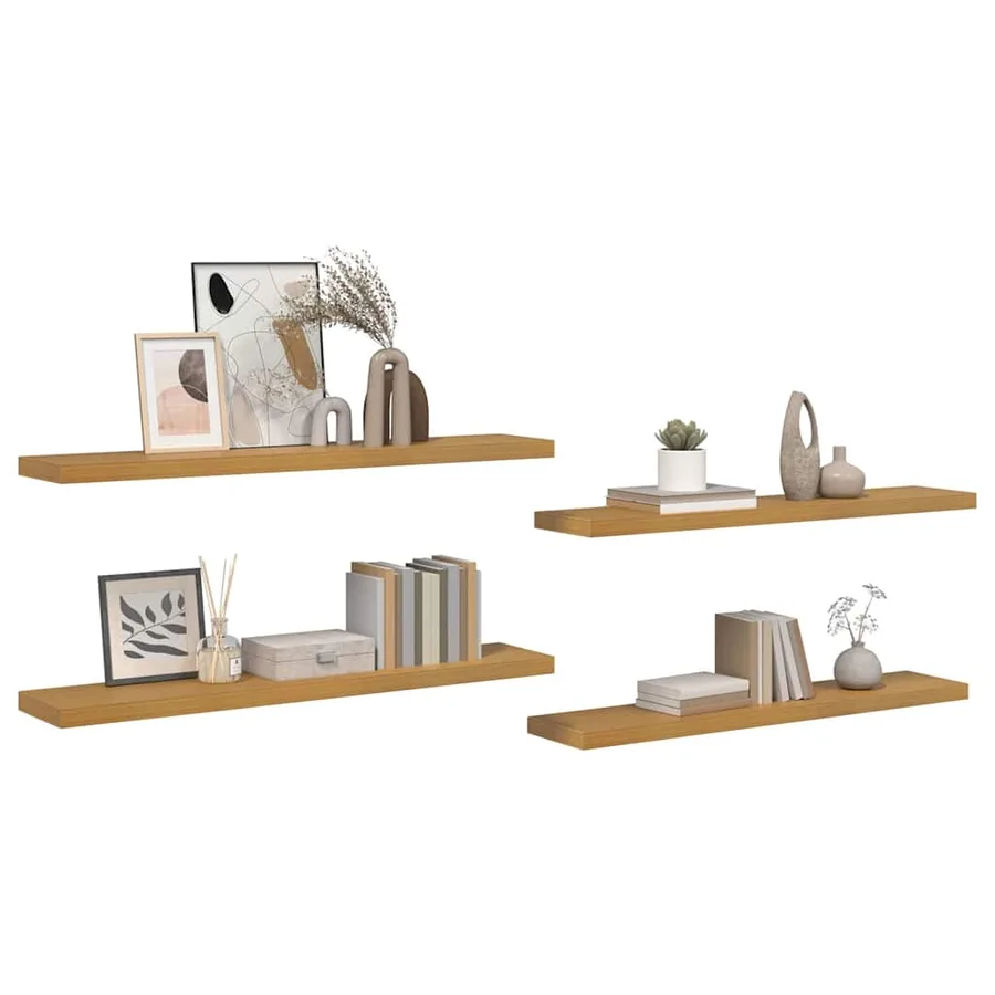 Étagère Murale 4 pcs Beige 120 x 23,5 x 4 cm Bois d'ingénierie - 3
