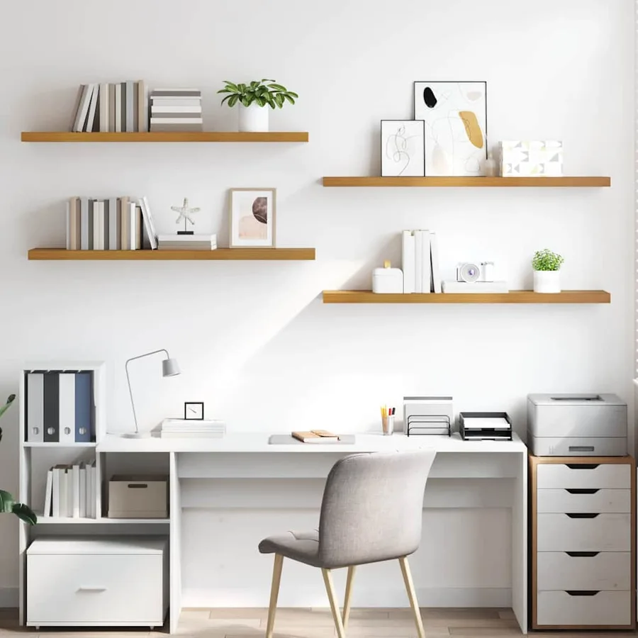 Étagère Murale 4 pcs Beige 120 x 23,5 x 4 cm Bois d'ingénierie - 4