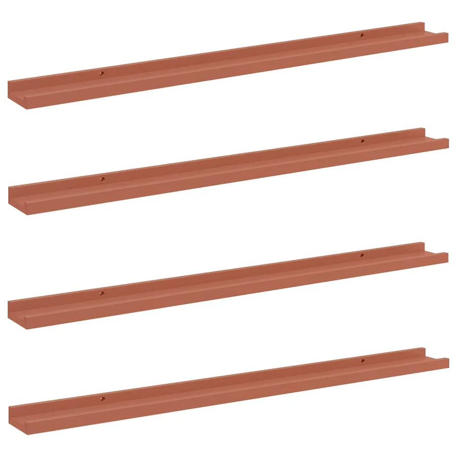 Étagère Murale Montage mural 4 pcs Rouge 100 x 9 x 3 cm - 2