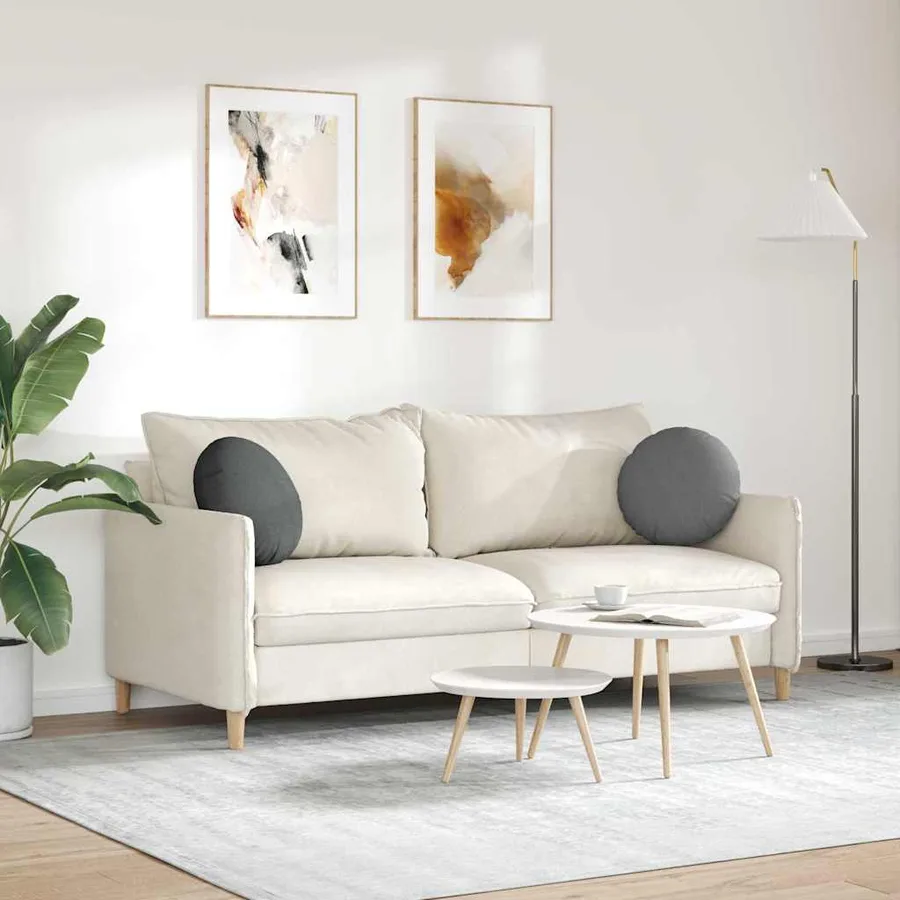 Coussins de siège 2 pcs Gris foncé Ø40 x 13 cm tissu - 4