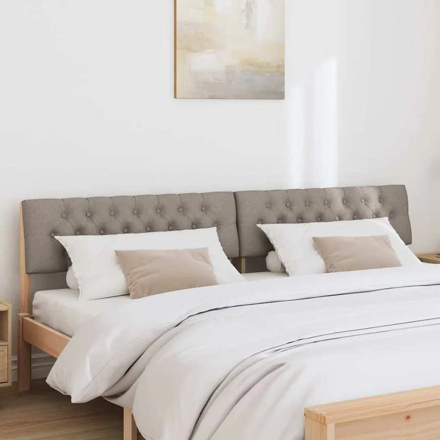 Tête de lit capitonnée Taupe 200 cm Pin massif - 3
