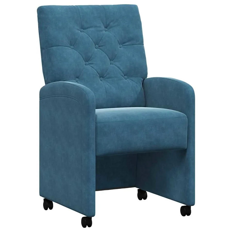 Chaises de Salle à Manger avec Roues 2 pcs Bleu 58 x 67 x 97 cm - 2