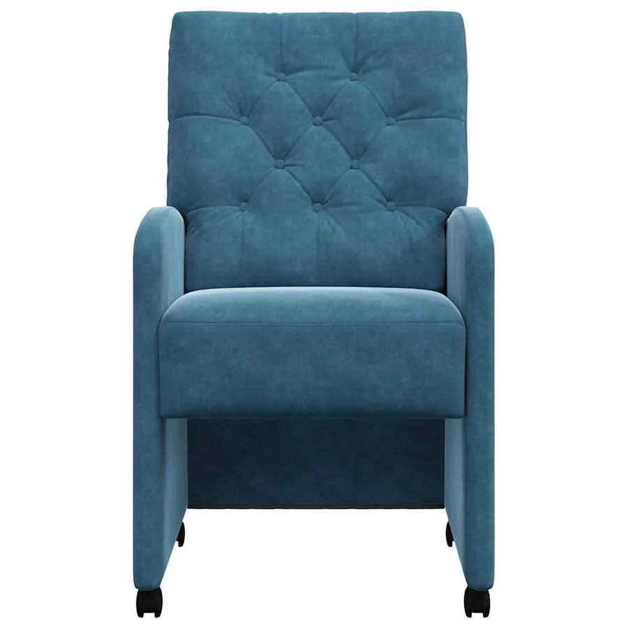Chaises de Salle à Manger avec Roues 2 pcs Bleu 58 x 67 x 97 cm - 4