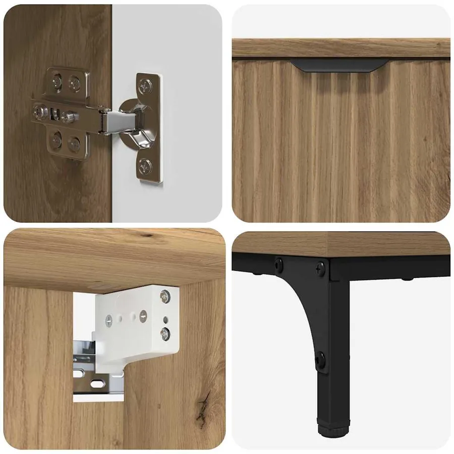 Ensemble de mobilier de salle de bain 4 pc Chêne artisanal - 8
