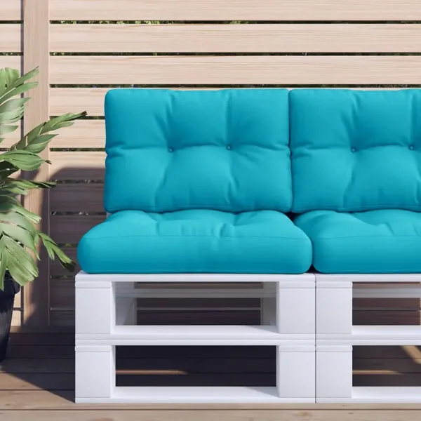 Coussins de palette lot de 2 turquoise tissu
