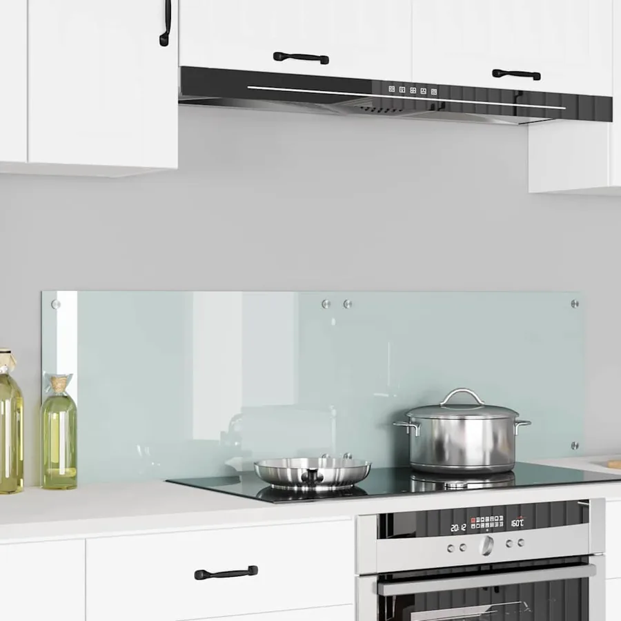 Crédence de cuisine 2 pcs Blanc 70 x 40 cm verre trempé