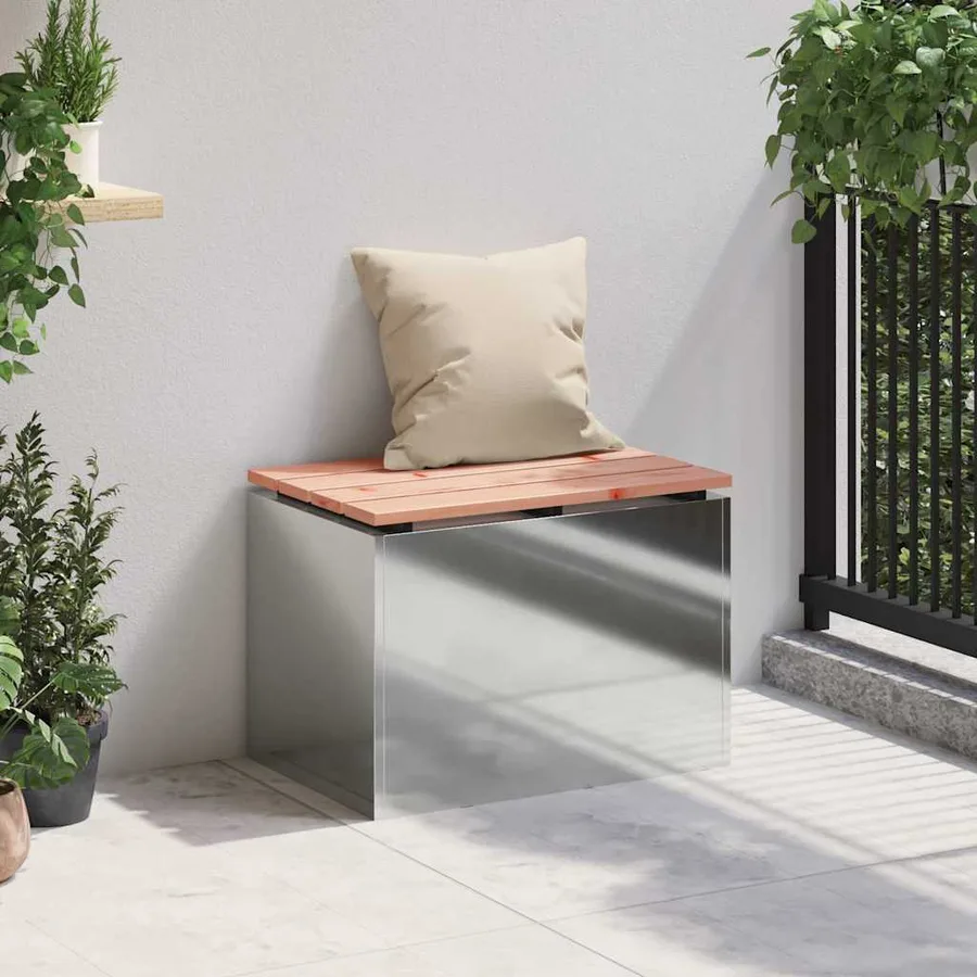 Banc de jardin Argent 60 x 40 x 43 cm Acier galvanisé - 3