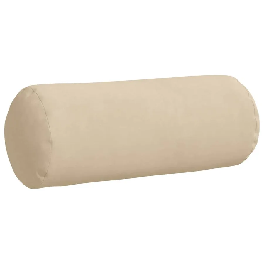 Coussins d'accent 2 pcs Crème Ø 15 x 40 cm Tissu en microfibre - 5