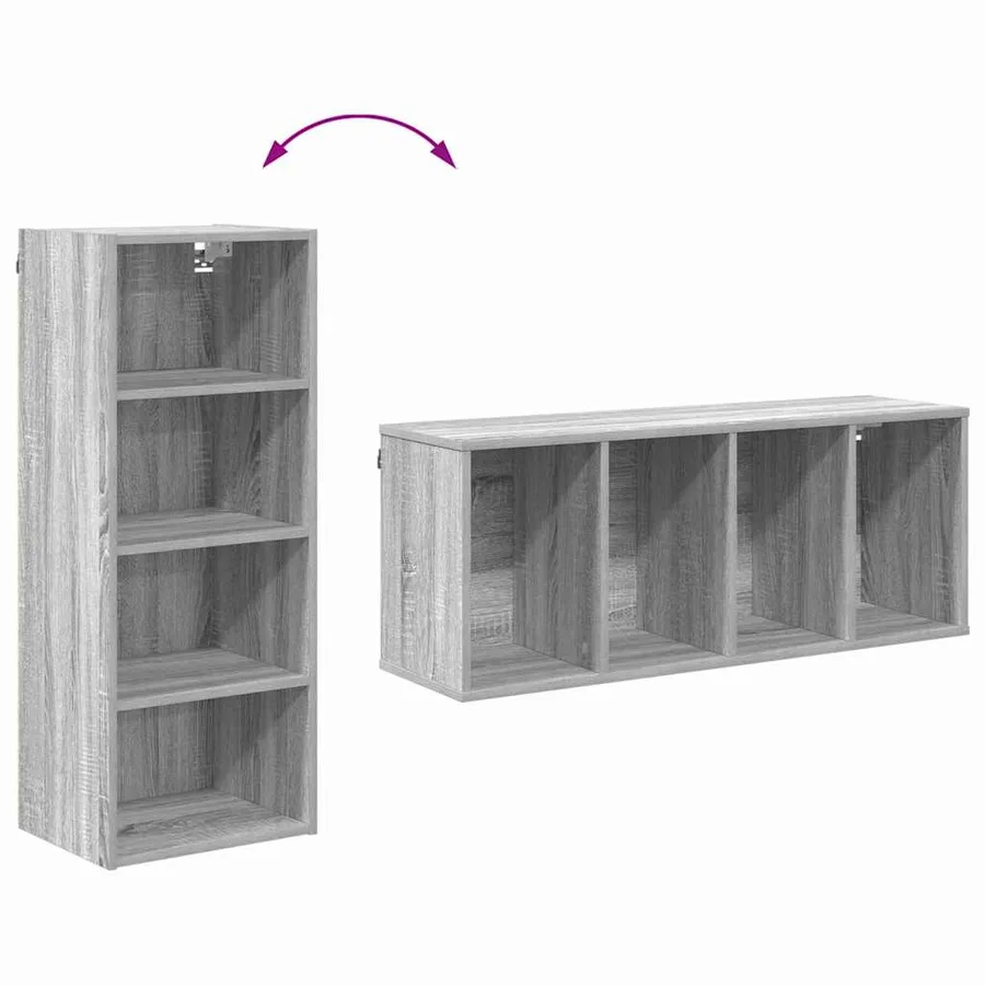 Armoire suspendue avec stockage Gris Sonoma 40 x 29,5 x 100 cm - 10