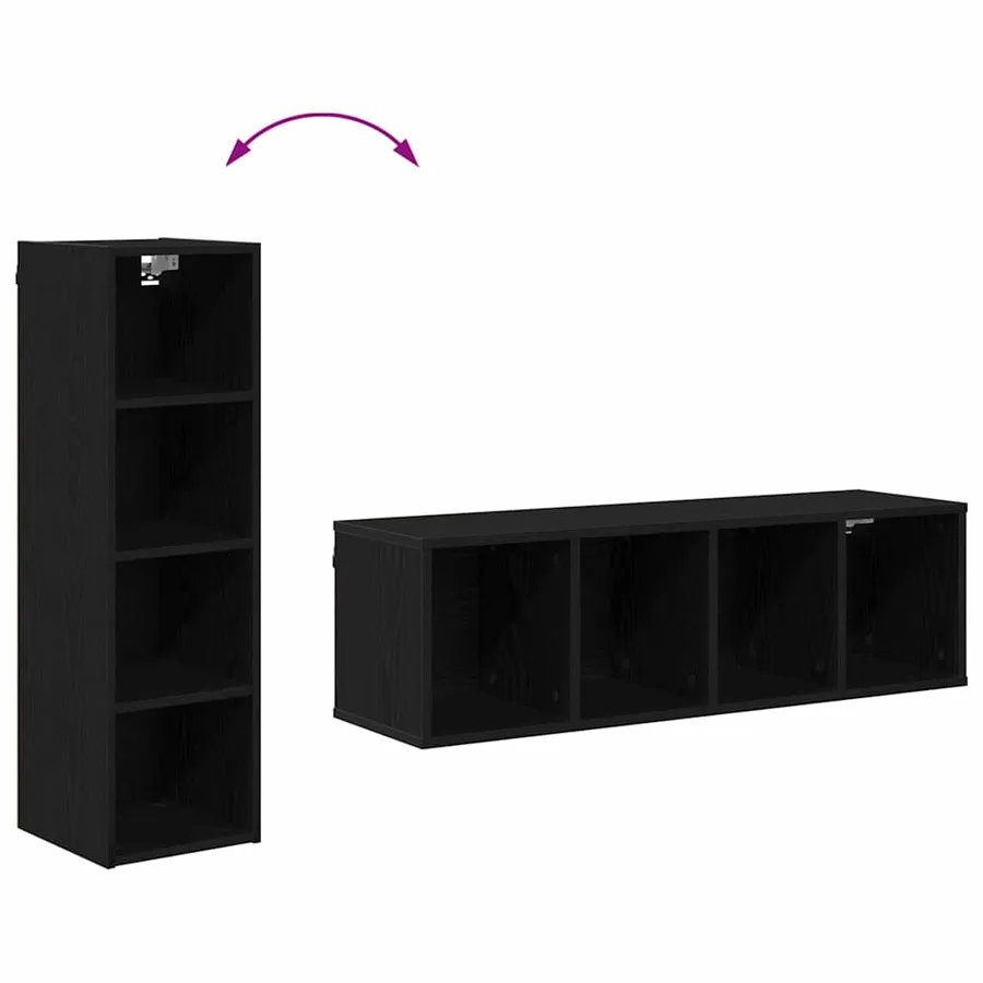 Armoire suspendue avec stockage Chêne noir 30 x 29,5 x 100 cm - 10