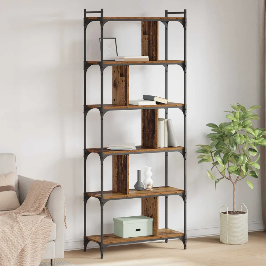 Bibliothèque Bois ancien 76 x 32 x 192 cm Bois d'ingénierie