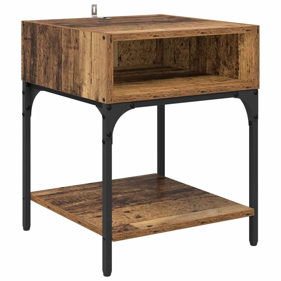 Table de chevet 2 pcs Bois ancien 40 x 40 x 50 cm - 5
