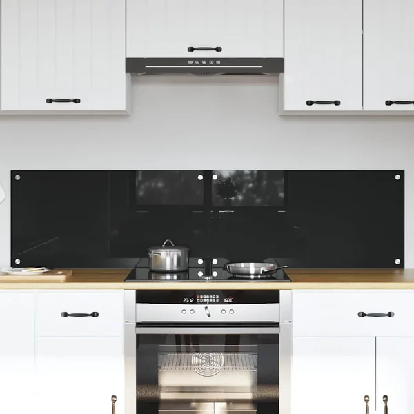 Crédence de cuisine 2 pcs Noir 80 x 40 cm verre trempé