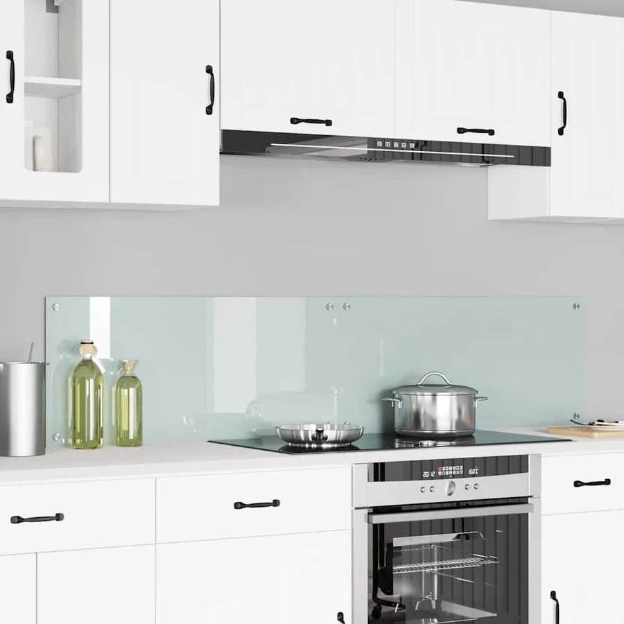 Crédence de cuisine 2 pcs Blanc 90 x 40 cm verre trempé