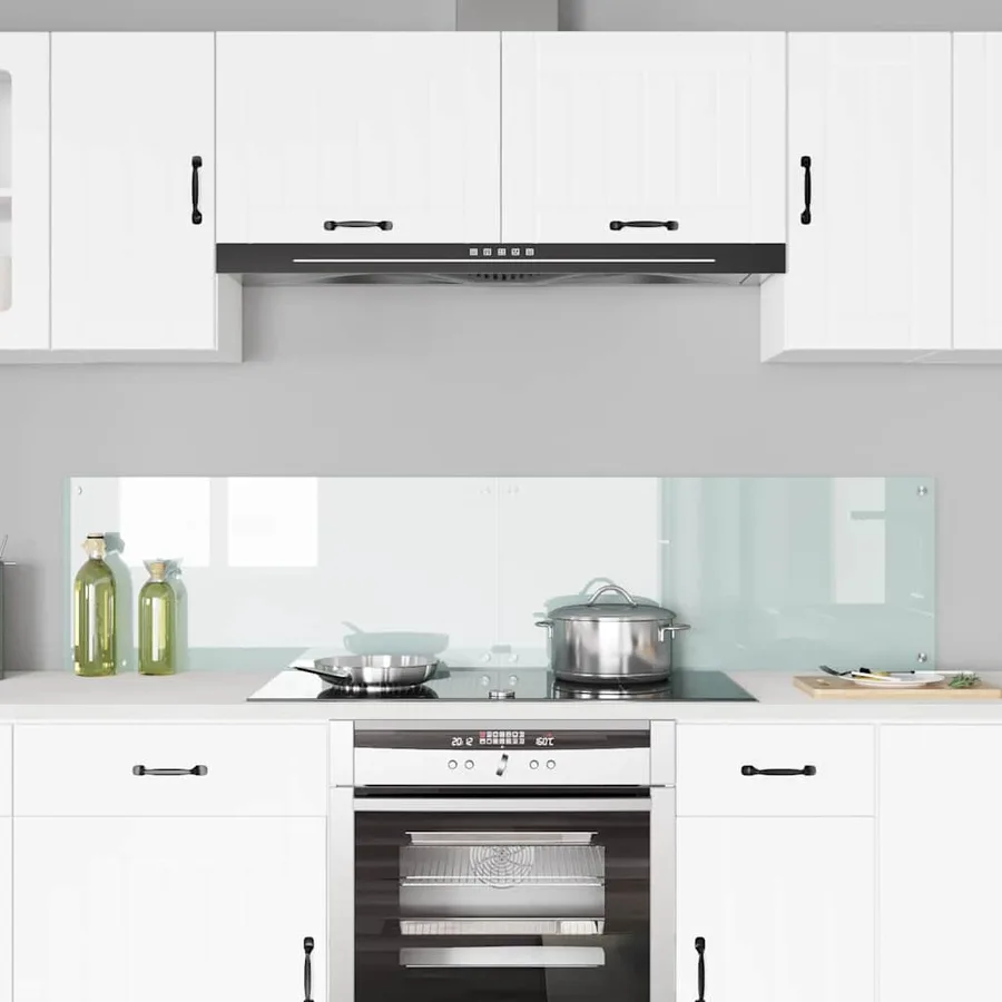 Crédence de cuisine 2 pcs Blanc 90 x 40 cm verre trempé - 3