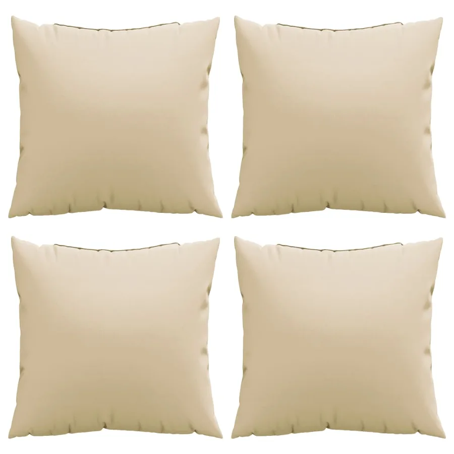 Coussins de canapé lot de 4 beige 60x60 cm tissu - 4