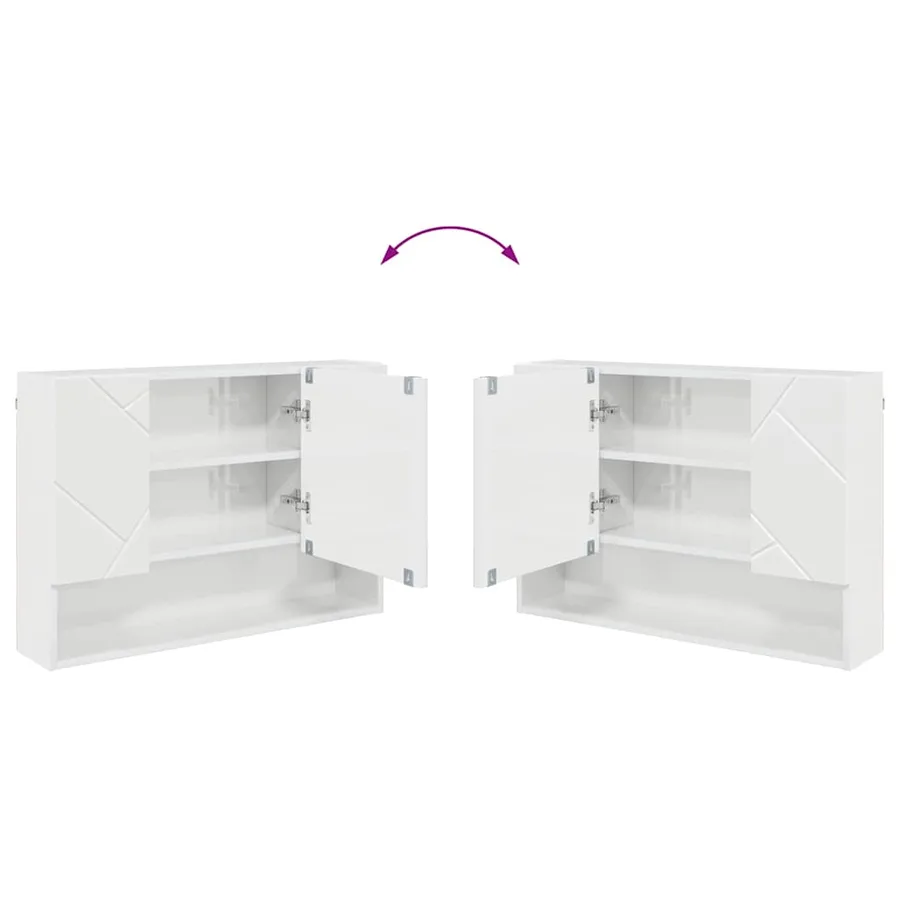 Ensemble de mobilier de salle de bain 3 pcs Blanc brillant - 12