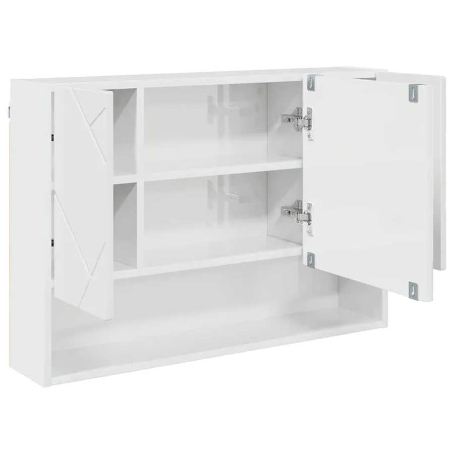 Ensemble de mobilier de salle de bain 3 pcs Blanc brillant - 7