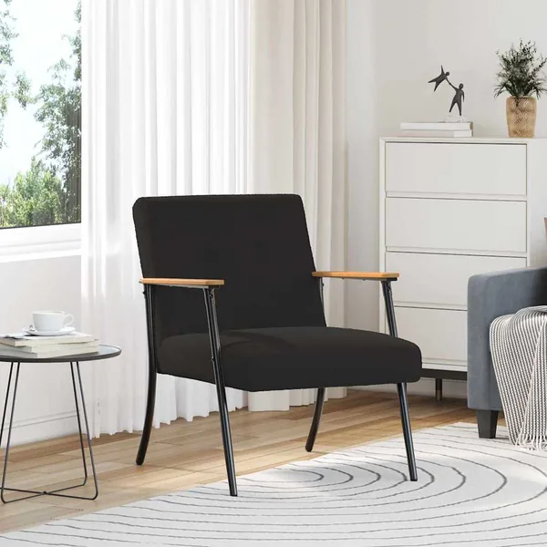 fauteuil Noir Tissu ressemblant à de la laine bouclée