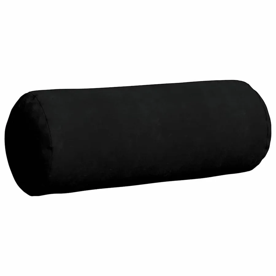 Coussins d'accent 2 pcs Noir Ø 25 x 70 cm Tissu en microfibre - 5