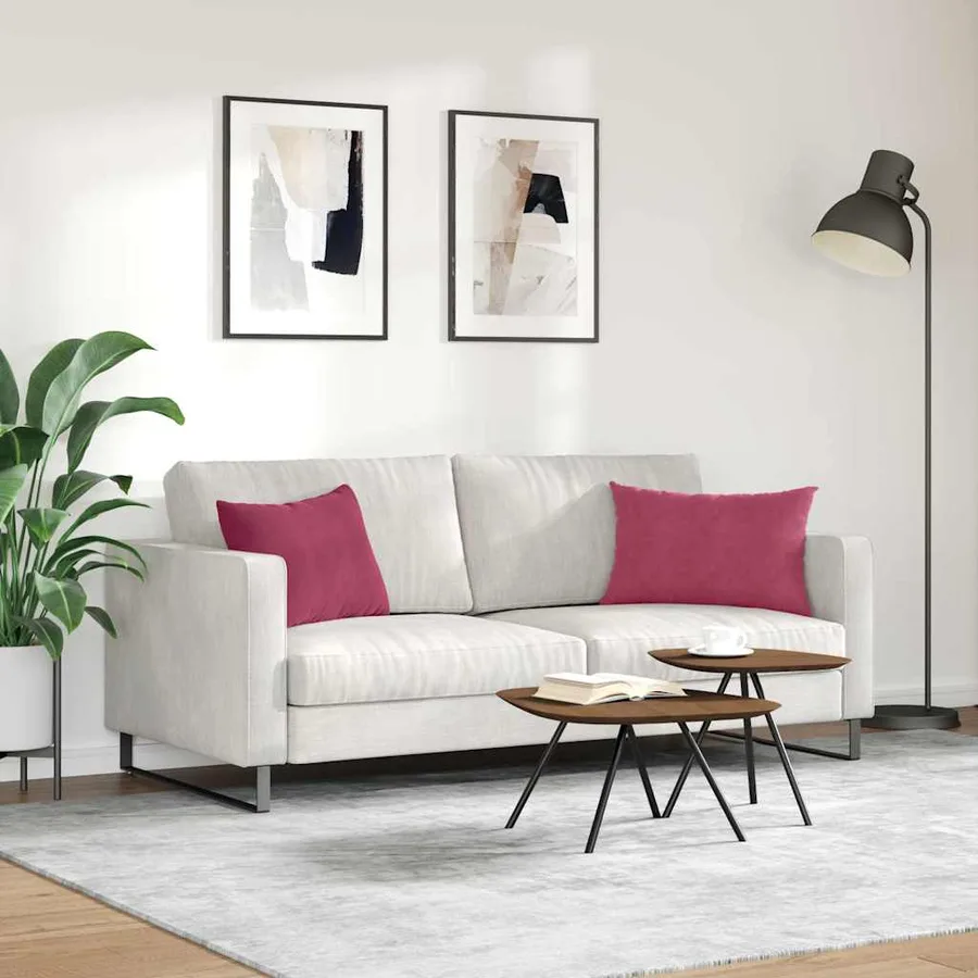 Coussins de canapé 2 pcs Bordeaux 60 x 40 cm - 4
