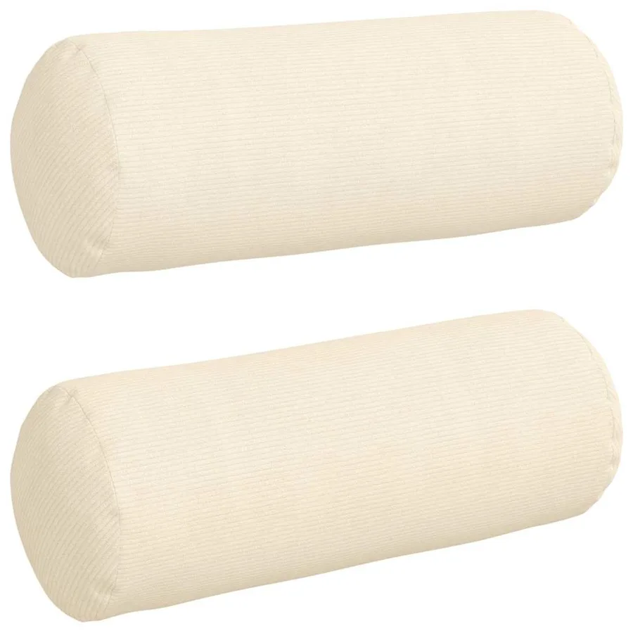 Coussins d'accent 2 pcs Crème Ø 25 x 70 cm - 2