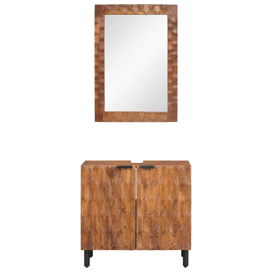 Ensembles de salle de bain 2 pcs Acacia Marron Winish - 5