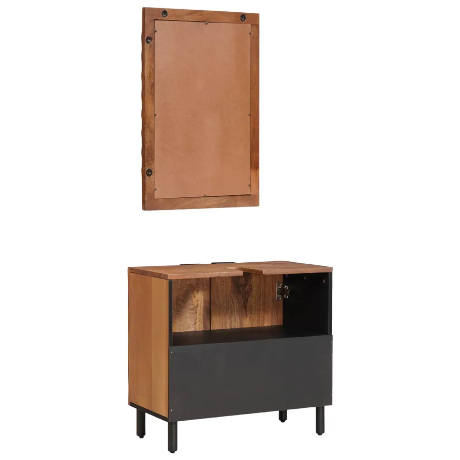 Ensembles de salle de bain 2 pcs Acacia Marron Winish - 6