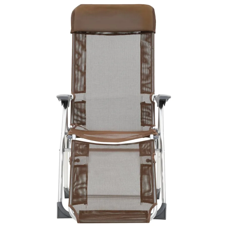Chaises de camping pliantes et repose-pied lot de 2 marron - 3
