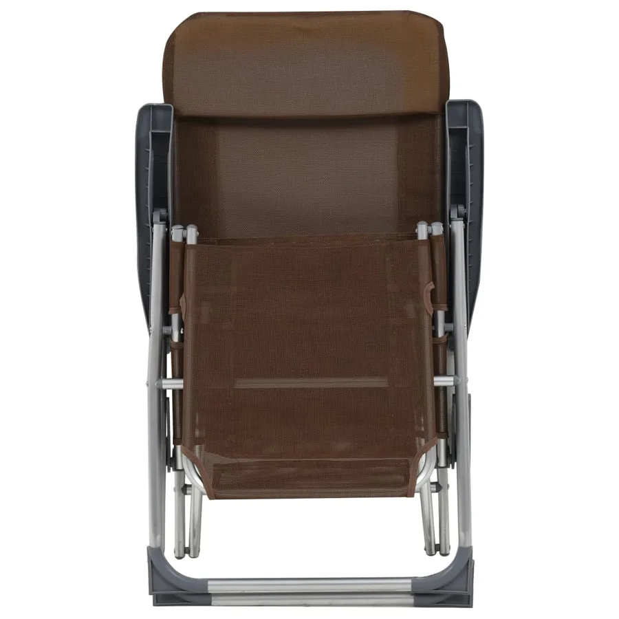 Chaises de camping pliantes et repose-pied lot de 2 marron - 4