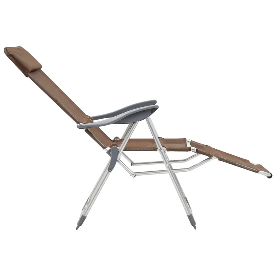 Chaises de camping pliantes et repose-pied lot de 2 marron - 6