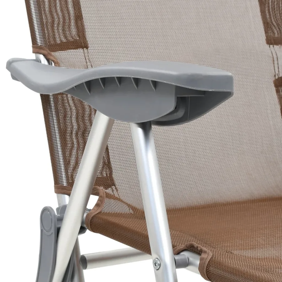 Chaises de camping pliantes et repose-pied lot de 2 marron - 8